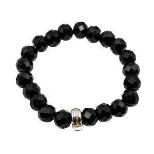 Thomas Sabo Obsidian Charm Carrier Beaded Bracelet 6.7 Inches
